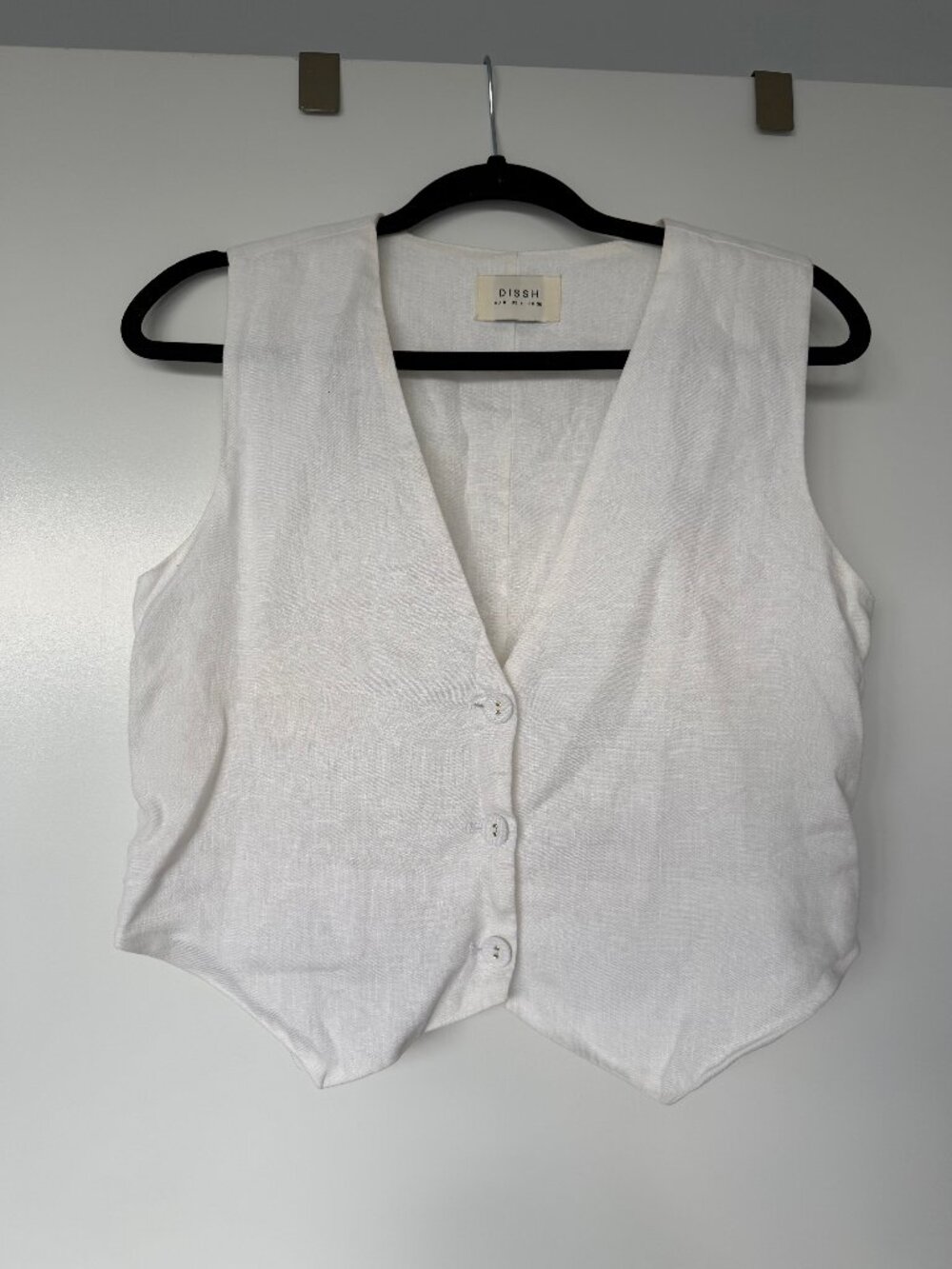 DISSH White Linen Banks Vest Size US 4
